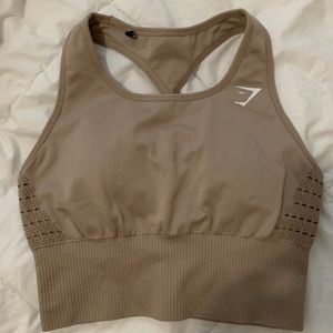 Gymshark Energy Seamless Crop Top/Sports Bra Taupe